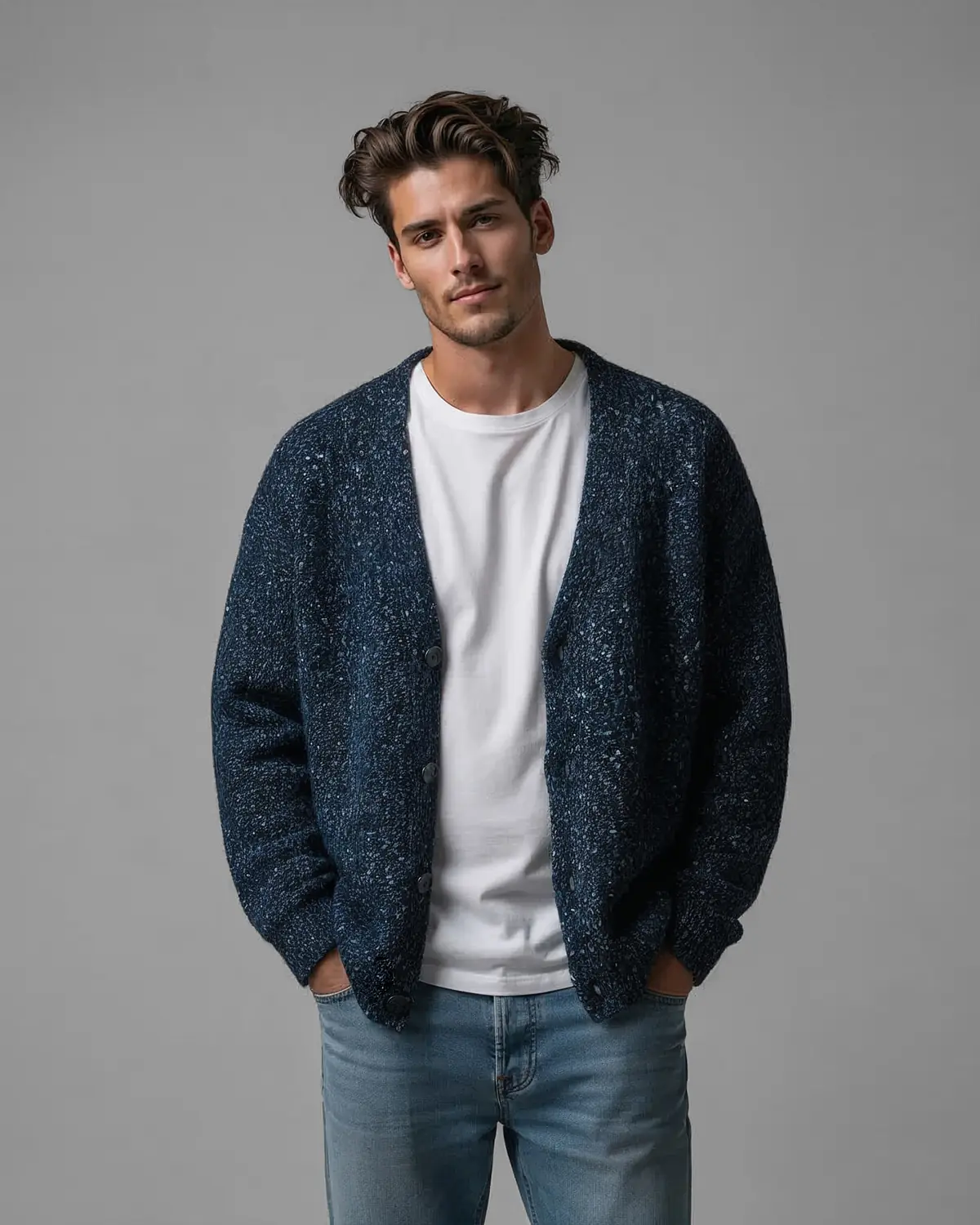 dmd.eu - STEFANO - Blu front stefano cardigan